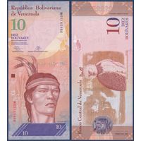 Венесуэла, 10 боливаров 2013 г., P-90d (W, 29.10.2013, вождь Гуаикайпуро), UNC