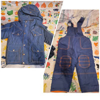 Куртка с подкладкой и комбинезон зимние, рост 92