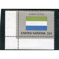 США. ООН Нью-Йорк. Флаг Сьерра Леоне