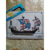 Модель из бумаги Североевропейский дромон 1990 г Минск СССР Сделай сам корабль Раритет в коллекцию