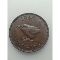 Великобритания фартинг  1946 года .