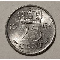 Нидерланды 25 центов, 1964 (14-11-37)
