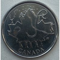 Канада 25 центов 2002 г. 1952-2002. День Канады. 50 лет правления Королевы Елизаветы II