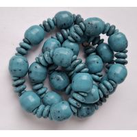 Винтажные бусы. Пекинское стекло. Форма оливки