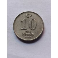 Турция. 10 Куруш 2005 года. (4).