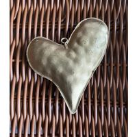 Ёлочная игрушка сердце металл