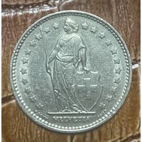 Монета 1 франк 1968 год. Швейцария.