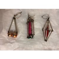 Елочные игрушки стеклярус 3 штуки