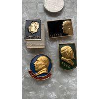 Значки Казахские поэты и политики, 4 шт