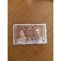 1937 британская колония Золотой Берег коронация короля Георга 5 и королевы Елизаветы (3-6)