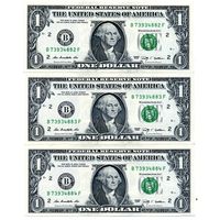 1 доллар 2009 B 3 номера подряд