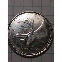 25 центов  Канада 2007  год.