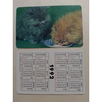 Карманный календарик. Котики.1992 год