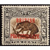 Северное Борнео. Надпечатка, Британский протекторат. 1901г.SG 134a. Высокая цена каталога.
