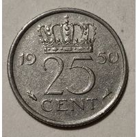 Нидерланды 25 центов, 1950 (14-11-33)