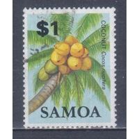 [190] Самоа 1983. Флора.Плоды.Кокосы. Гашеная марка.