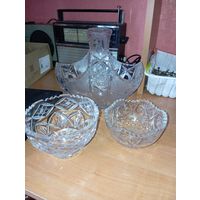 Вазы хрустальные СССР . Три одним лотом .