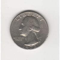 Квотер (25 центов) США 1973 б/б Лот 8055