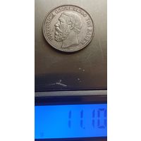 2 марки 1900 г. 900пр., Баден . Германия.Тираж 222 219 т.Патина.