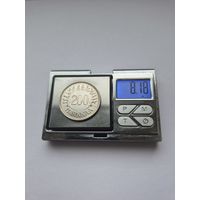 200 марок Финляндия 1956 года. Серебро 500. Монета не чищена, в блеске. 45420