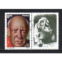 100-летие со дня рождения Пабло Пикассо Польша 1981 год серия из 1 марки с купоном