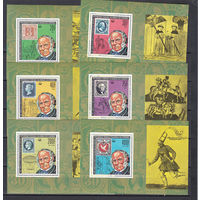 Почта. Филателия. Коморы. 1978. 6 блоков. Michel N бл192-197 (40.0 е)