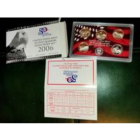 США 2006 Набор серебряных квотеров Silver Proof Set Сертификат оригинальная упаковка серебро .900 проба