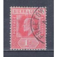 [329] Британские колонии. Сьерра Леоне 1907. Эдуард VII. Гашеная марка.