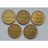 Эстония 10 сенти (центов) 1992, 1997, 2006 г. Цена за 1 шт.