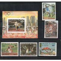 Нигер-1984 (Мих.876В-880В,БЛ41В) ** , Спорт, ОИ-1984(полная серия),БЗЦ