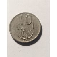 ЮАР 10 центов "Конец президентства Якоба Йоханнеса Фуше"1976