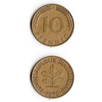 10 пфеннигов Германия 1970 года(D)