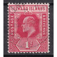 148.BrKCI. Великобритания. Колонии. Подветренные острова. Стандарт. Эдуард VII. 1907 г. 1P. Mi.#38b.