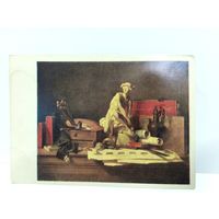 Открытка, 1983г. Натюрморт с атрибутами искусств. 1766г. Жан -Батист Симеон Шарден. 14