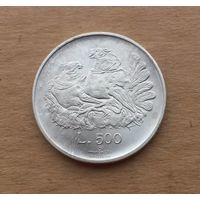 Сан-Марино, 500 лир 1974 г., серия "Животные", серебро 0.835, UNC