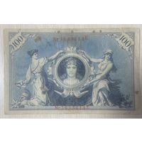 Банкнота 100 марок 1908 год. Германская империя. Красная печать.