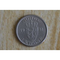 Норвегия 1 крона 1951 с 1 руб