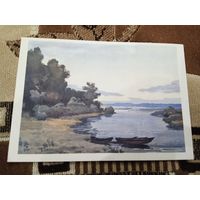 СЕЛО ТРИГОРСКОЕ.БЕРЕГ СОРОТИ.худ ЗВОНЦОВ.В 1958 Г.ТИРАЖ 50 000