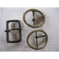Пряжки древние, 3 шт. Бронза, литье.
