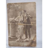 Фотография старинная Мужчина и женщина.