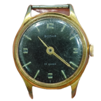 Часы Волна, позолота AU 20. Редчайший экземпляр с черным цифером. Из личной коллекции