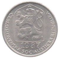 Чехословацкая Социалистическая Республика ( ЧССР, Чехословакия ). 50 геллеров 1987. UNC. Наборная.