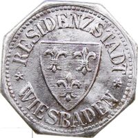 РАСПРОДАЖА!!! - ГЕРМАНИЯ ВИСБАДЕН 10 пфеннигов 1917 год