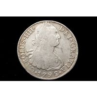 Талер (8 реалов) 1792 г. Испания, Карл IIII. Сохран!