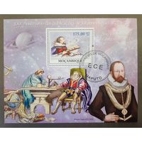 Марки. Мозамбик. 2009 год. КОСМОС. АСТРОНАВТЫ. Иоганн Кеплер (блок)