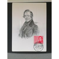 ГДР 1956 Карт максимум с маркой из серии "100 лет со дня смерти композитора Роберта Шумана" Второй выпуск (гашение) Mi.542 каталог 1.00 евро