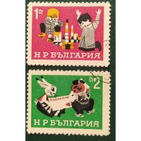 Болгария 1966 дети 2 из 4, клей.