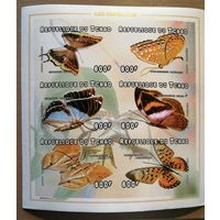 Марка Чад 2005 г., коллекционный блок - фауна Африки, бабочки