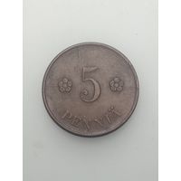 Финляндия 5 пенни 1922 года .