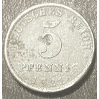 Монета 5 пфеннигов 1921 год. Веймарская республика .